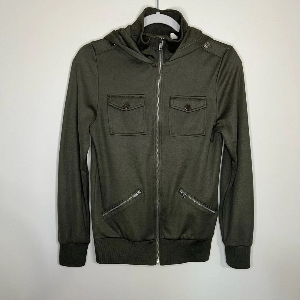 BDG Olive Green Hooded Zipup Jacket size small